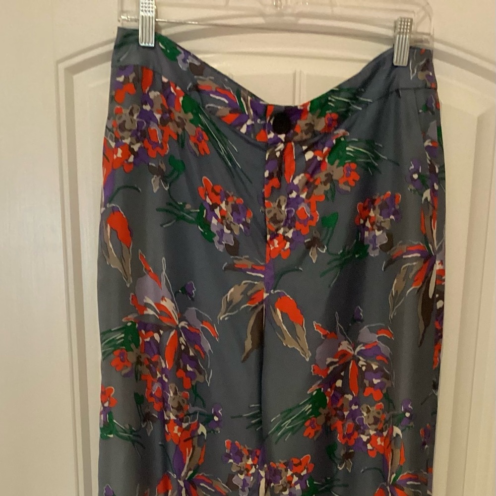 Derek Lam 10 Crosby silk pants, floral design